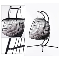 Oeuf suspendu à double siège pour l'intérieur Chaise d'usine en rotin PE Chaise balançoire pour l'extérieur