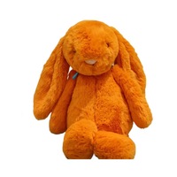Peluche anti-stress super douce, version haut de gamme, 31-36 cm, Lapin timide orange avec base lestée et oreilles symétriques, pour anniversaire