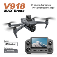 Drone pliable 4K V918 MAX avec retour GPS, suivi, moteur brushless, longue portée, quadricoptère RC pour photographie et vidéo aériennes
