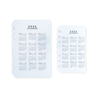 Séparateur de calendrier A5/A6 2026 pour classeur à 6 anneaux, classeur à feuilles mobiles, planificateur de budget, séparateur de journal, papier de remplissage givré