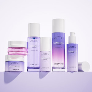 Nuovo Design color ambra vetro smerigliato bottiglia di crema vasetto con forma unica di imballaggio cosmetico di lusso personalizzato per la cura della pelle - Product Image 4