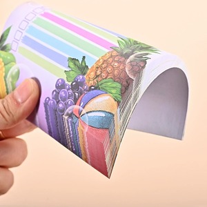 Papel de notas brillante fluorescente con estampado de dibujos animados ecológicos, listo para usar, con serigrafía, notas adhesivas bonitas para la escuela <span class=keywords><strong>SC</strong></span> - Product Image 3