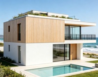 Villas européennes modernes préfabriquées en structure LGS duplex avec piscine, maison préfabriquée à ossature légère en acier, installation facile