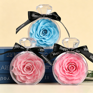 Elegante <span class=keywords><strong>Rosa</strong></span> Eterna <span class=keywords><strong>in</strong></span> <span class=keywords><strong>Vaso</strong></span> Acrilico, Ideale per Decorazioni da Tavolo per Matrimoni, Addio al Nubilato, Feste di Fidanzamento, Regalo per Fidanzata, San Valentino - Product Image 4