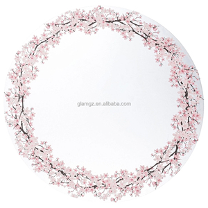 Assiettes de présentation en acrylique élégantes, carrées, de 13 pouces, en blanc, argent, vert, bleu, rose, <span class=keywords><strong>rouge</strong></span>, noir, pour mariage, en vrac - Product Image 3