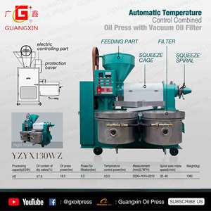 Presse à huile automatique 130WZ à froid et à chaud, filtre à huile sous vide haute capacité pour l'extraction d'huile d'arachide, de sésame, de soja, de noix et de graines - Product Image 2