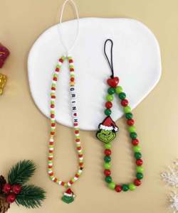 Cadena de muñeca estilo boho para teléfono móvil, llaves, tarjeta de identificación, con cuentas de arcilla, letras, amor y mariposas, ideal para el verano. - Product Image 2