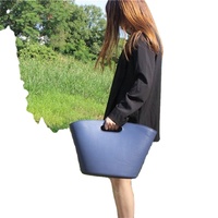 Grand sac de plage en EVA durable, type de fermeture ouverte, motif uni, accessoire de plage imperméable