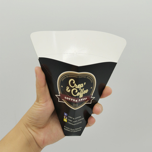 <span class=keywords><strong>Cono</strong></span> de Papel Ecológico Reciclado con Logotipo Impreso para Alimentos, Soporte para Crepas y Waffles para Food Truck - Product Image 5