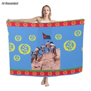 Sciarpa eritreo Eritrea Flag 145*115 Logo personalizzato Beach Sarong Swim For Men Women Printed Wear Unisex Cover vendite dirette in fabbrica - Product Image 6