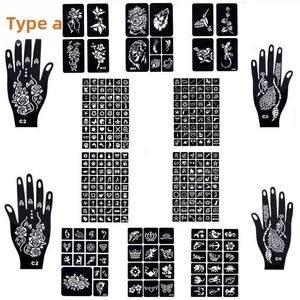 Pochoir de <span class=keywords><strong>tatouage</strong></span> <span class=keywords><strong>temporaire</strong></span> semi-permanent imprimé, motif ajouré, imperméable, longue durée, unisexe, personnalisable, pour corps entier - Product Image 1