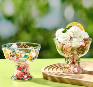 Nouvelle tasse à dessert en verre borosilicate double paroi, avec couvercle hermétique, isolante thermiquement, motif fleur authentique, pour crème glacée et yaourt, design tendance - Product Image 4