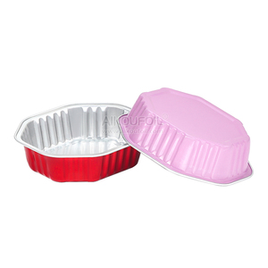 Top 97mm <span class=keywords><strong>Polygone</strong></span> Conteneur De Papier D'aluminium De Qualité Alimentaire Jetable 100ml Bol pour Gâteau Sauce Liquide Coloré Carré Motif - Product Image 1