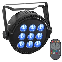 Projecteur PAR LED 9 ampoules U`King RGBW 4-en-1 à effets multiples avec télécommande pour mariages et événements