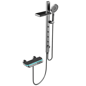 Set <span class=keywords><strong>Doccia</strong></span> Termostatico Digitale Quadrato in Ottone Lucido, Maniglia Singola con Funzione Pausa e Pioggia Delicata, Vendita Diretta dalla Fabbrica - Product Image 1