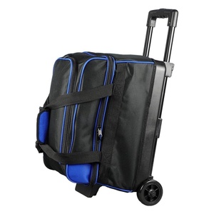 Bolsa de bolos Brunswick con ruedas, múltiples compartimentos útiles, compartimento espacioso para zapatos, estilo retro para dos bolas - Product Image 1
