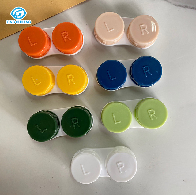 Wholesale Contact Lens Case, 7 Colors Available Plastic Contact Lenses Soaking Box, Custom Logo & Color, Low MOQ for Bulk Orders