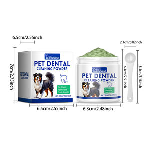 Poudre nettoyante pour dents <span class=keywords><strong>de</strong></span> chien : Nettoie en douceur la <span class=keywords><strong>plaque</strong></span> dentaire et les taches, élimine les résidus et renforce la solidité des dents - Product Image 1