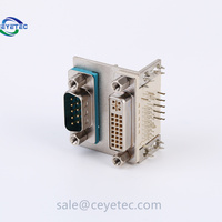 Connecteur DB9 mâle vers DVI 24 + 5 femelle à angle droit à 90 degrés D-SUB