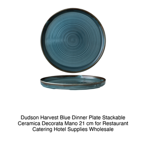 Assiette à dîner Dudson Harvest Blue empilable, décorée, en céramique artisanale, 21 cm, pour la restauration, les hôtels, les fournitures en gros - Product Image 2