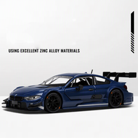 Modèle de voiture de course en alliage moulé sous pression à l'échelle 1/24 avec effets sonores et lumineux, fonction de recul et portes ouvrables, jouet de collection pour cadeau