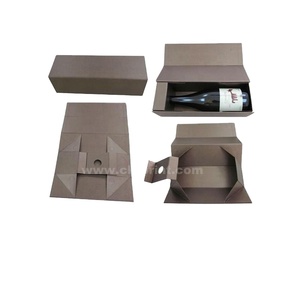 Ba Gói Die Cut Các Tông Sóng Giấy Bao Bì Rượu Chai Rượu Hộp Quà Tặng Với Xử Lý - Product Image 4