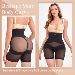 Culottes gainantes pour femmes, <span class=keywords><strong>taille</strong></span> <span class=keywords><strong>haute</strong></span>, <span class=keywords><strong>grande</strong></span> <span class=keywords><strong>taille</strong></span>, post-partum, amincissantes, en maille, effet lifting des fesses, contrôle du ventre, sous-vêtements de mise en forme - Product Image 2