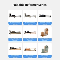 Machine de Pilates Reformer en aluminium durable, pliable, pour usage domestique, avec cadre noir, design compact et portable pour studio de Pilates