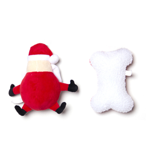 Juguetes para mascotas XMAS PLUSH - MATES - DIPPY SANTA W/BONE - RED + Personalizar juguetes de peluche - Product Image 2
