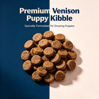 Nourriture pour chiots Venison Square 23% de protéines brutes, protéines animales et végétales mélangées, soutient la croissance des os et des muscles pour chats et chiens de toutes les générations