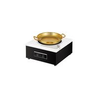 Heavybao Table-Top Buffet Table Chauffante Marbre Motif Forme Plaqué Or Métal Chaffing Plat Alimentaire Chauffage Lampe Hôtel De Luxe