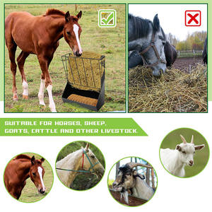 Alimentador de heno lento de conejo JH-Mech, agujeros de malla de 0,8 ", fácil de instalar, alimentador de heno colgante de Metal para <span class=keywords><strong>comer</strong></span> lento para caballos para granjas - Product Image 6