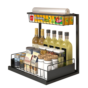 Support de rangement pour la cuisine Organisateurs d'armoires de cuisine en métal à 2 niveaux pour la salle de bain Organisateur <span class=keywords><strong>sous</strong></span> l'évier - Product Image 6
