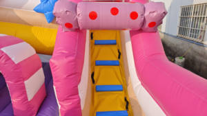 Château gonflable Candy Play Land avec toboggan pour enfants, en PVC, avec souffleur - Product Image 3