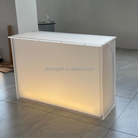 Table de bar en acrylique mat de conception moderne personnalisée en usine, appartement villa, épaissie, avec éclairage LED, petite table en acrylique