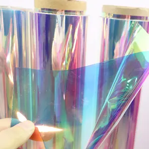 Yuan Xiang Li Fabrik Herstellung TPU Regenbogen Film kostenlose Probe wasserdichte Regenmantel Handtasche holo graphisch transparent