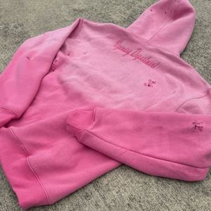 Custom Heavyweight French Terry Patchwork Applique Embroidery Acid Washed Sun Faded Distressed Pullover <b>Hoodie</b> Sweatshirts - Product Image 6