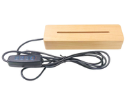 Lampe à base en bois de différentes tailles, base ronde ovale en bois, veilleuse LED