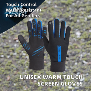 ถุงมือวิ่งปั่นจักรยานสำหรับผู้ชายและผู้หญิง โพลีเอสเตอร์แบบเต็มนิ้ว หน้าจอสัมผัสได้ กันน้ำ อุ่นในฤดูหนาว พร้อมที่จับมือกันลื่น ขายดี - Product Image 2