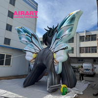 Modèle de déesse personnalisé gonflable populaire de 5 m de haut avec ailes de papillon, activité de fête d'exposition d'art personnage d'elfe gonflable