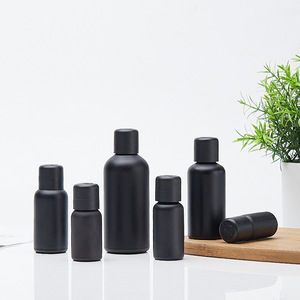 Botellas azules negras brillantes personalizadas de alta calidad, botella de suero de vidrio, 10ml, 30ml, 50ml, botella de vidrio de aceite esencial ultravioleta con tapa - Product Image 1