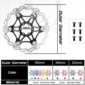 BUCKLOS bisiklet hidrolik disk fren rotoru 160/180/203mm MTB fren rotorları isı dağılımı yüzer <span class=keywords><strong>Rotor</strong></span> parçaları - Product Image 3