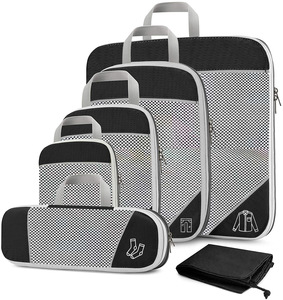 <b>Travel</b> Expandable <b>Luggage</b> Suitcase Organizer 6-pieces <b>Set</b> Mesh Cloth Compression Packing Cubes - Product Image 1