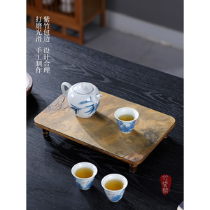 Natural Cliff Stone <b>Tea</b> <b>Tray</b> Handmade Rectangular Dry Brewing <b>Tray</b> For <b>Tea</b> Set Serving Guizhou Origin Abstract Pattern - Product Image 5