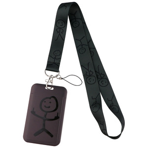 Wowei Porte-badge et porte-clés à cordon tour de cou avec motif <span class=keywords><strong>dessin</strong></span> de personnage caricatural amusant, motif oiseau qui tourne et <span class=keywords><strong>doigt</strong></span> <span class=keywords><strong>d</strong></span>'<span class=keywords><strong>honneur</strong></span> - Product Image 3