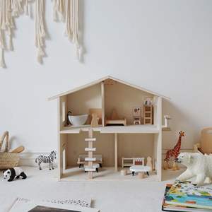 Casa delle Bambole in Miniatura Fai da Te con Mobili, Giocattolo Educativo in Legno per Bambini e Bambine - Product Image 4