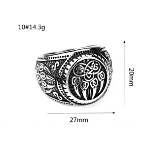 yunnique European American Titanium Steel <b>Ring</b> <b>Men</b> Nordic Viking Compass Hip Hop Style Round Geometric Gift Jewelry - Product Image 5