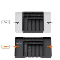Organisateur d'ustensiles de cuisine extensible, écologique et durable en plastique, plateau de rangement réglable pour couverts et outils