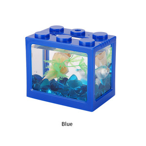 Mini tanques <span class=keywords><strong>Betta</strong></span> Tanque De Peixes Tanque De Aquário <span class=keywords><strong>Fish</strong></span> Bowl Bloco De Construção Mesa De Escritório Decoração Home Decor Caixa De Alimentação Led Light - Product Image 4