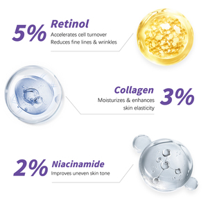 UNES 55ML Anti-invecchiamento viso e collo crema idratante collagene retinolo Niacinamide giorno notte pelle rassodante rughe per linee sottili - Product Image 5